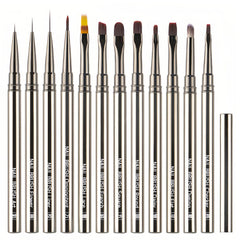 CHEMAILON front view of full 12-piece brush set, ideal for salon organization