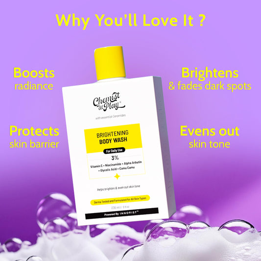 Chemist at Play label close-up highlighting ingredients and clarity benefit