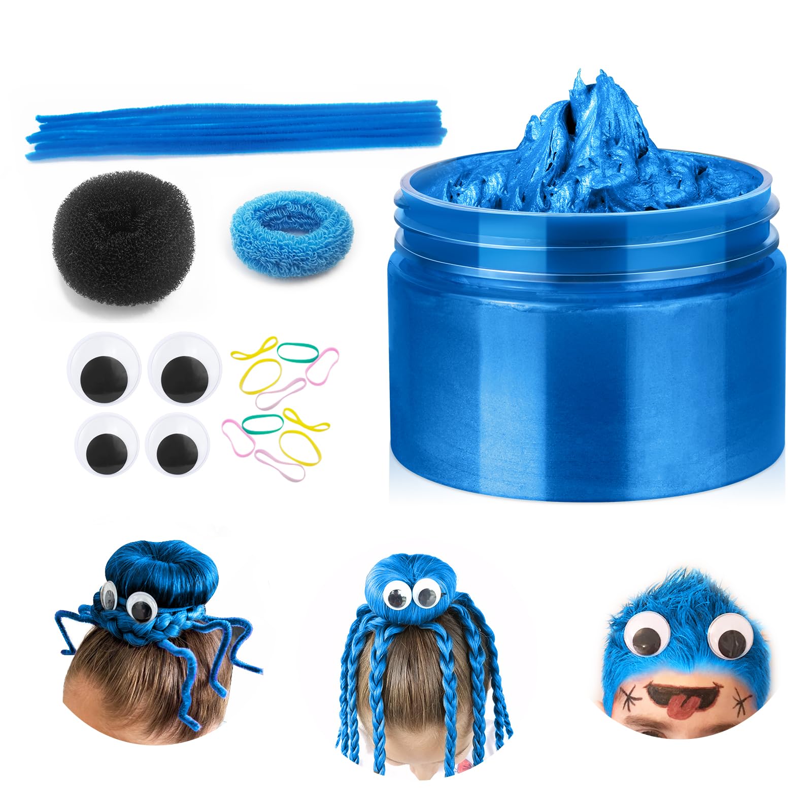 Cherocito front packaging showing the blue temporary hair wax and benefits