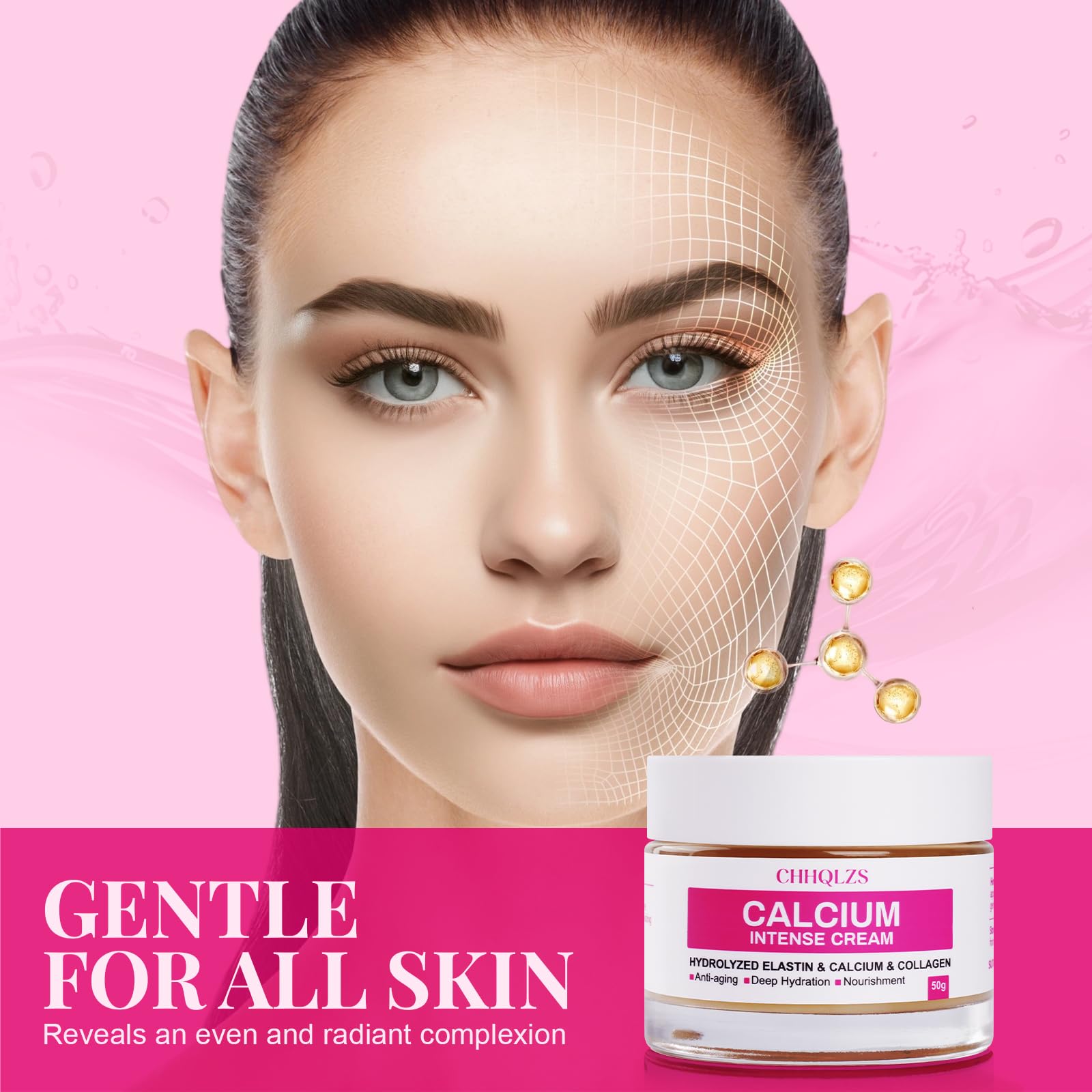CHHQLZS product applied to hand demonstrating easy absorption benefit