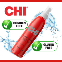 CHI 44 in use with blow dryer protecting hair while improving manageability