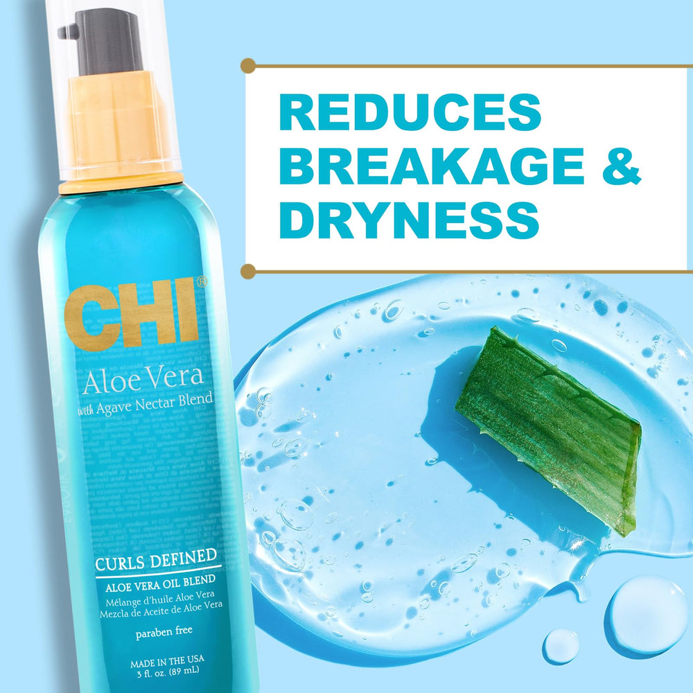CHI aloe vera oil on palm ready for application and quick absorption
