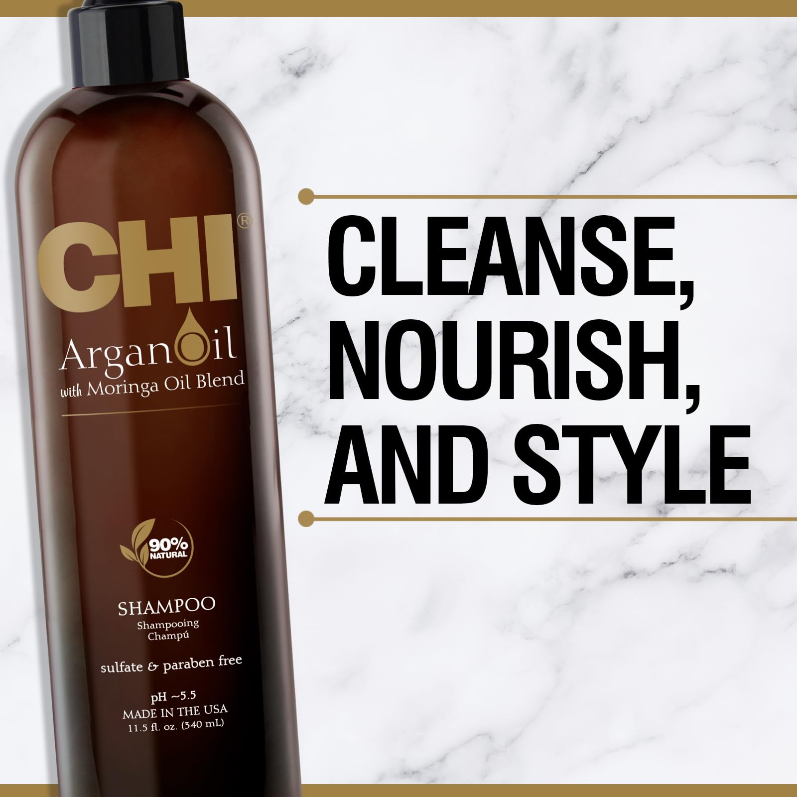 CHI lather close-up demonstrating gentle cleansing and hydration