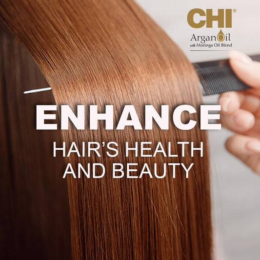 CHI close-up of moringa argan oil texture demonstrating lightweight hydration