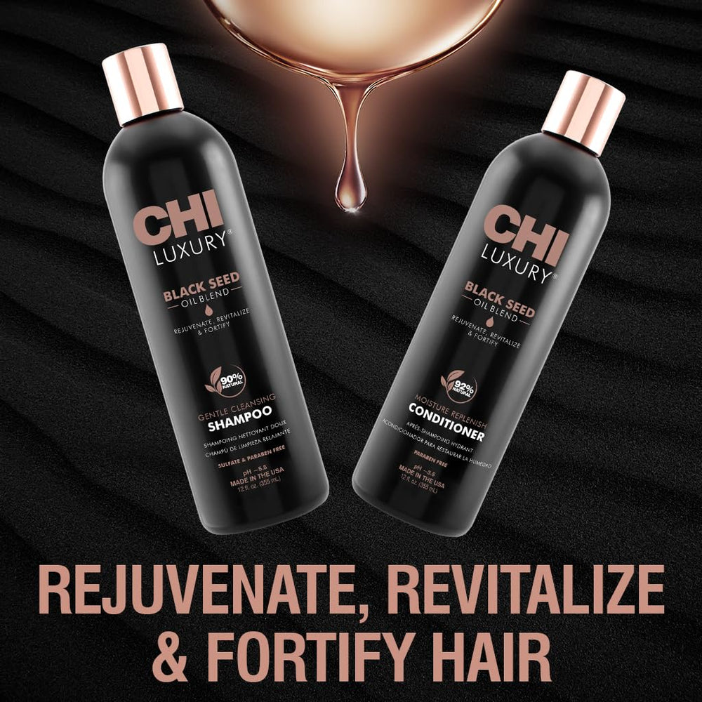 CHI shampoo and conditioner side by side showing complementary routine
