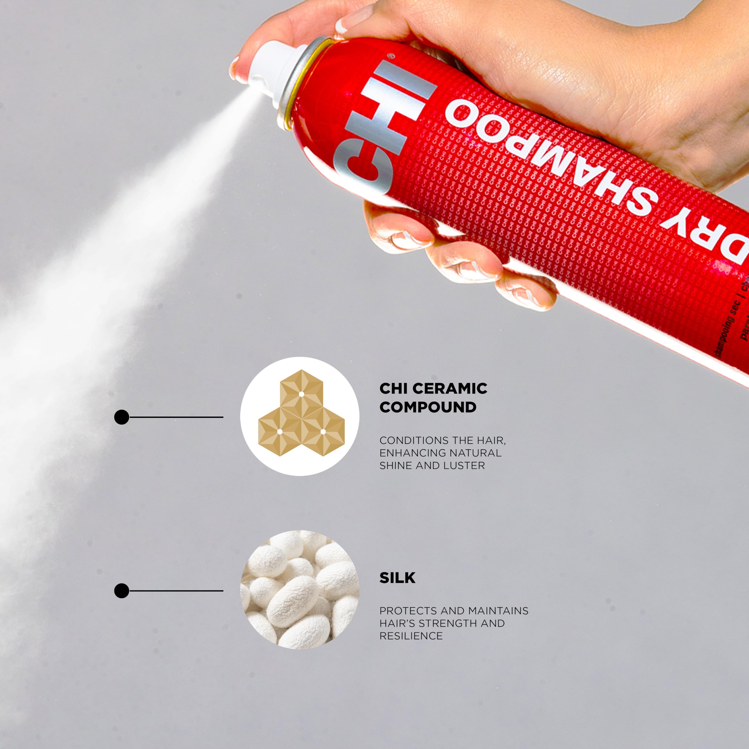 CHI dry shampoo creates texture and volume for styling