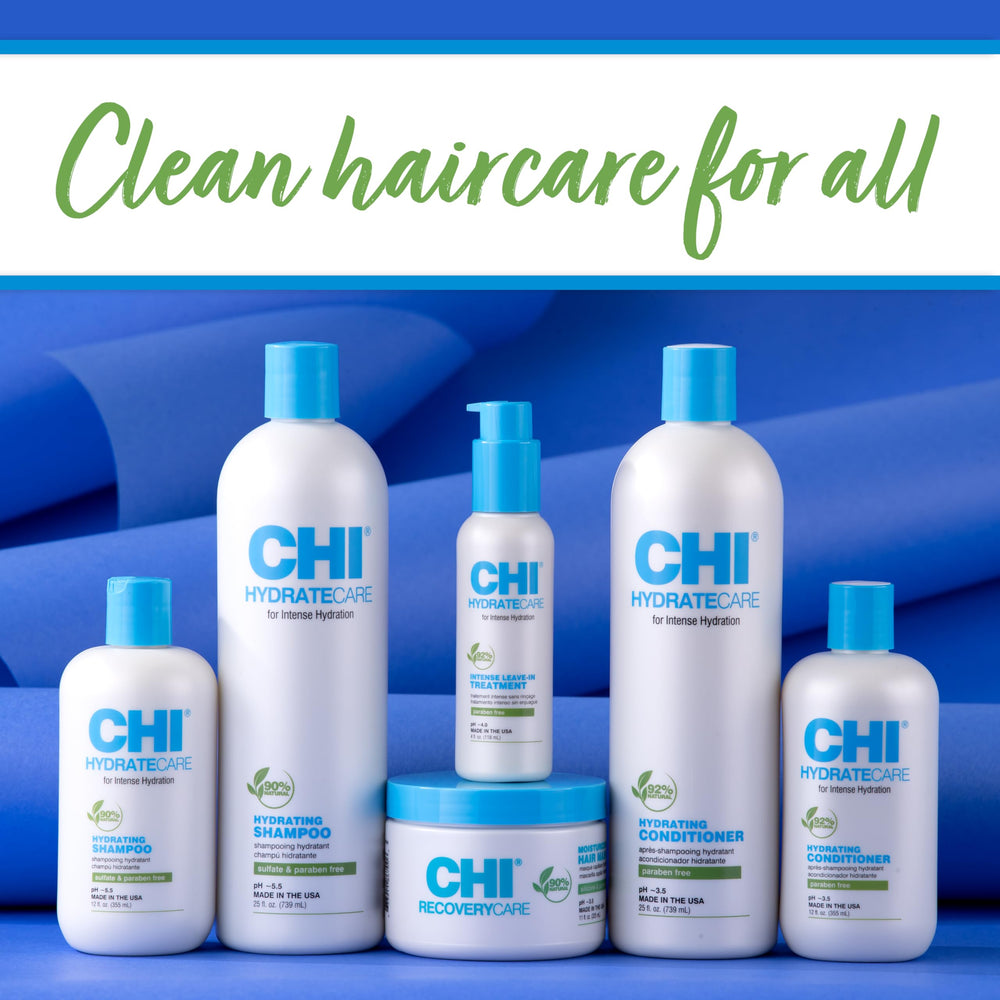 CHI hydratecare aloe and sea kelp display showing moisturizing botanicals