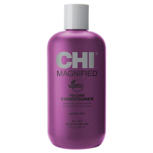 CHI magnified volume conditioner front bottle shows label and volume benefits