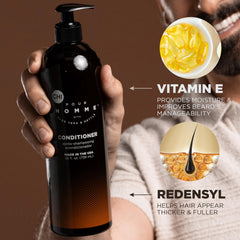 CHI Pour Homme applied in shower demonstrating detangling and slip benefit