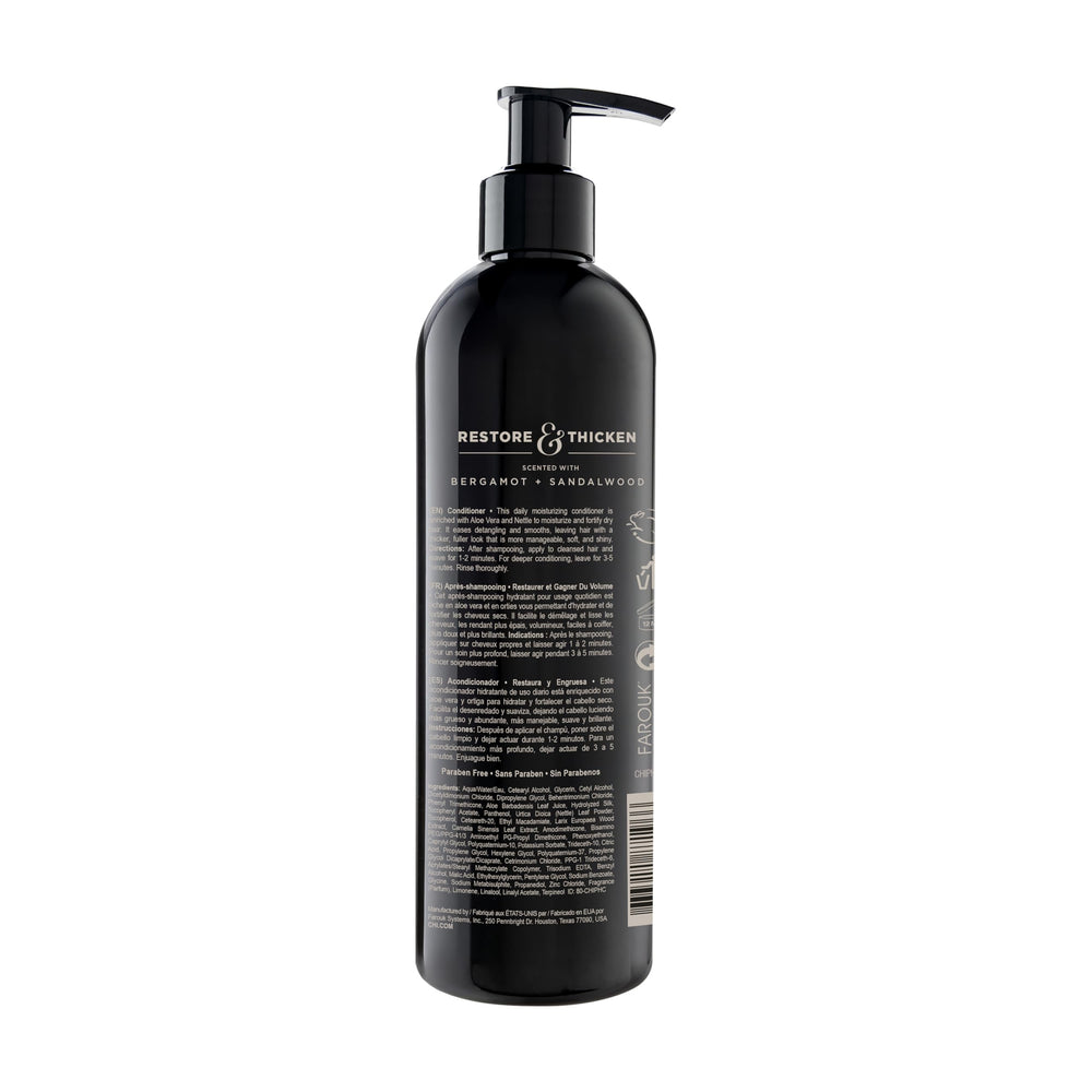 CHI Pour Homme back label close-up highlighting ingredients and instructions