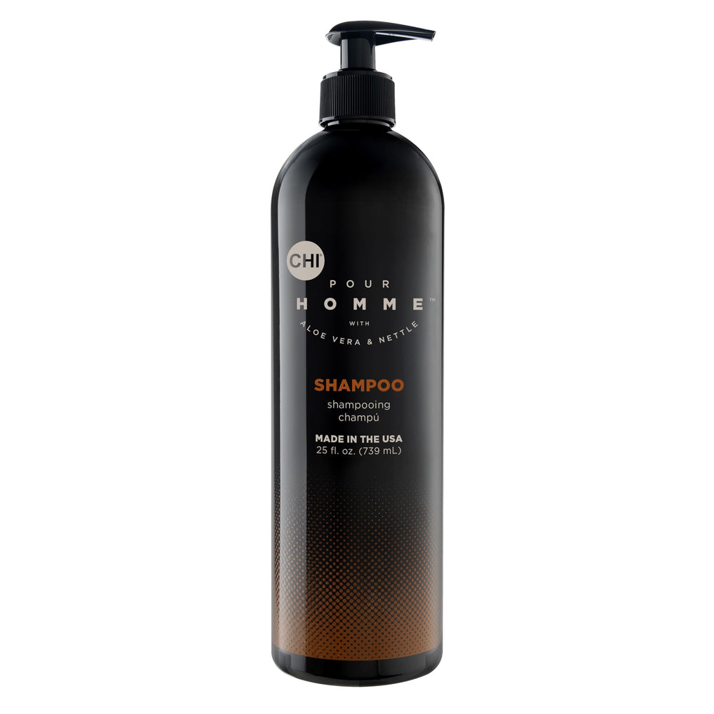 CHI Pour Homme front bottle showing 25 oz and clear branding for daily hydration