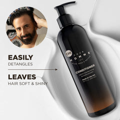 CHI Pour Homme ingredients display with aloe and nettle showing nourishing benefits