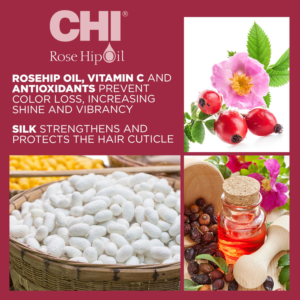 CHI conditioner bottle in bathroom setting suggesting routine use