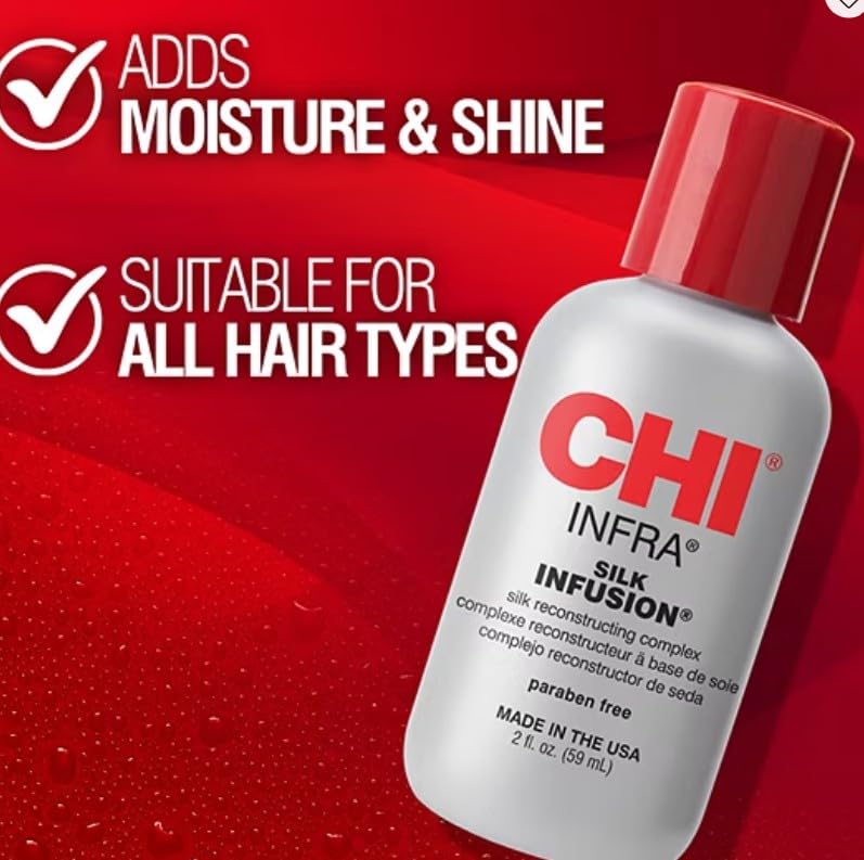 CHI Silk Infusion texture close-up highlighting lightweight, non-greasy feel