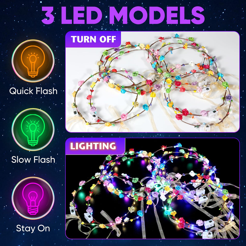 Chicloop on a wearer at a party demonstrating glow effect and festive impact
