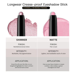 Chifure eyeshadow stick on vanity with brush showing everyday routine convenience