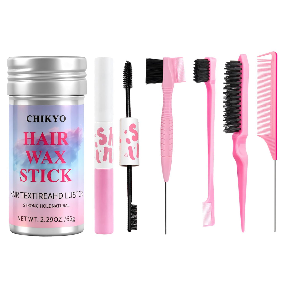 CHIKYO front packaging showing full 6-piece styling set and tidy layout benefit