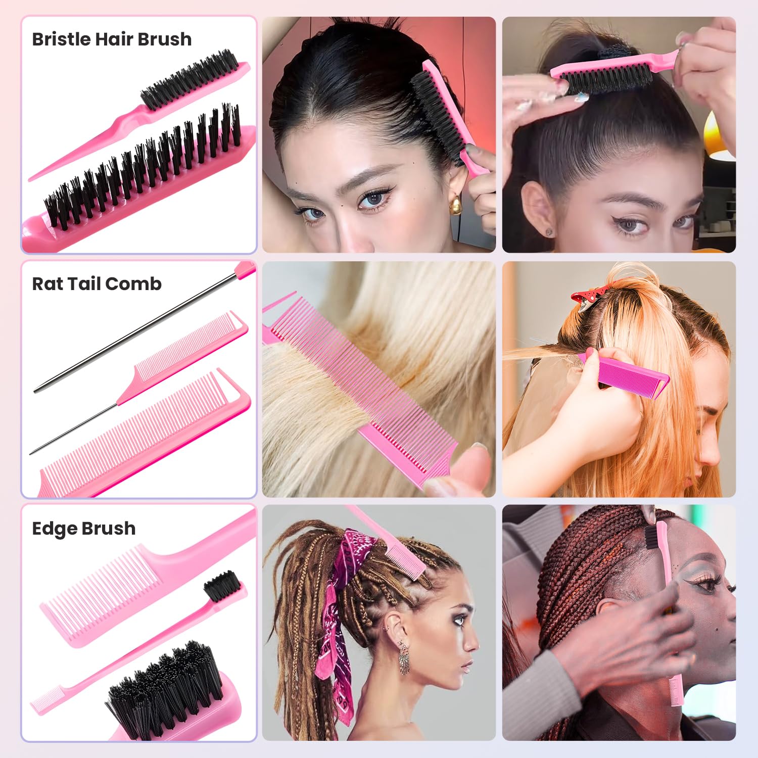 CHIKYO rat-tail comb pointed end creating precise parts and sectioning benefit