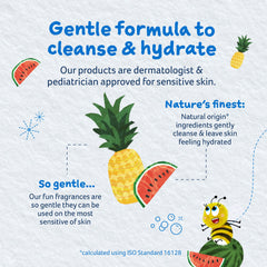 Childs Farm bottle back showing certifications and dermatologist-tested reassurance