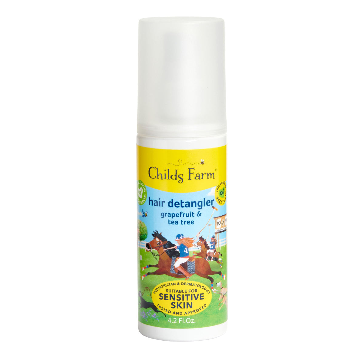 Childs Farm front bottle shot showing label and grapefruit design, easy identification benefit