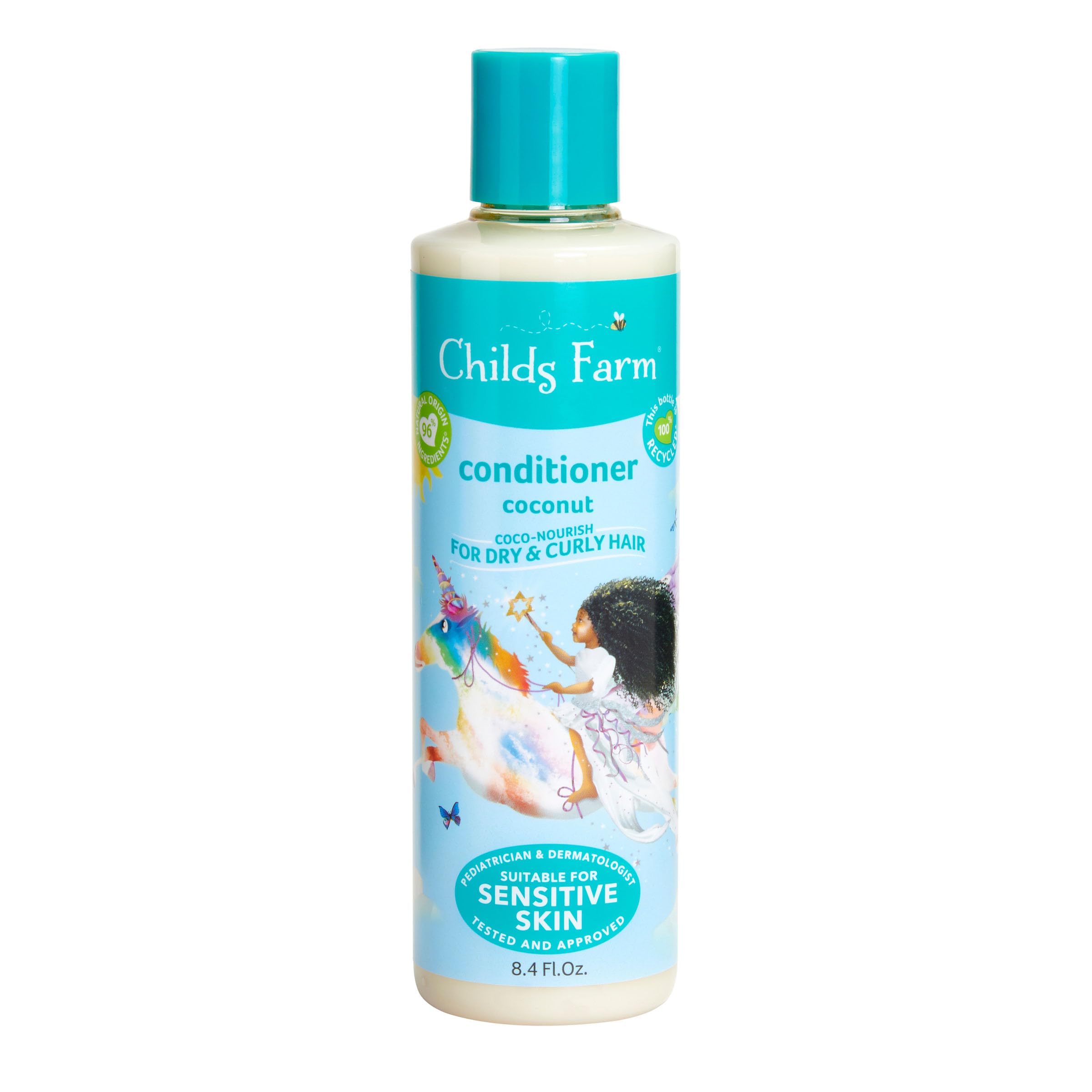 Childs Farm front packaging showing gentle coconut formulation benefit