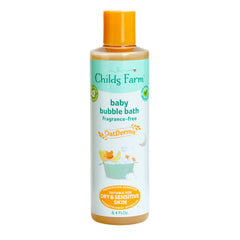 Childs Farm bottle front packaging shows gentle oat formula and benefits