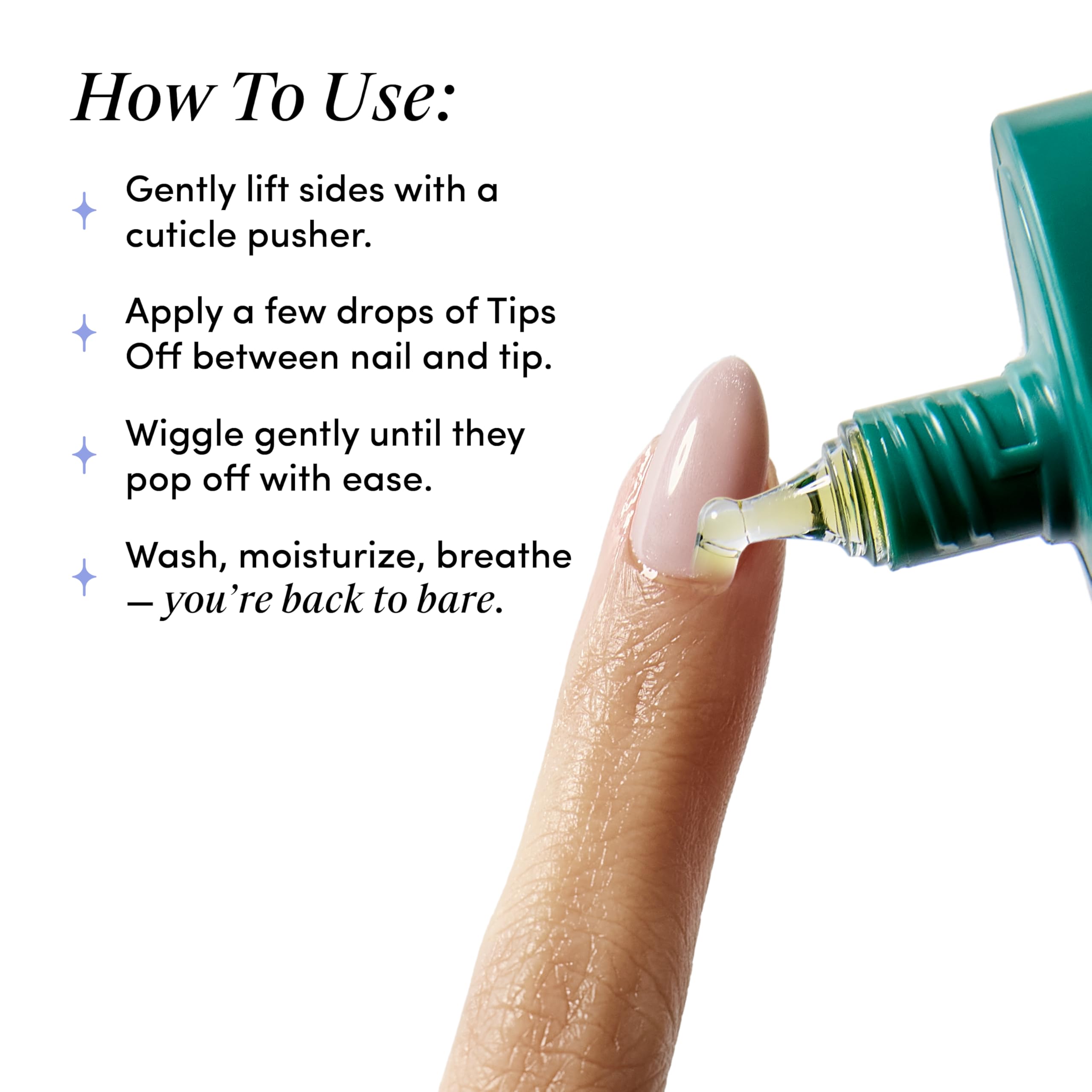 Chillhouse Tips Off in-use removing press-on nail demonstrating quick release benefit