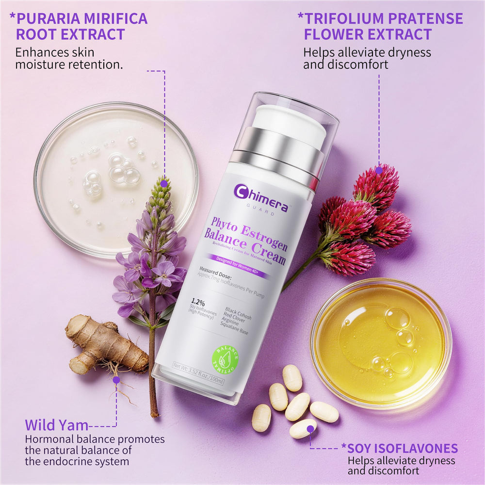 Chimera GUARD application to neck showing hydrated, firmer-feeling skin benefit