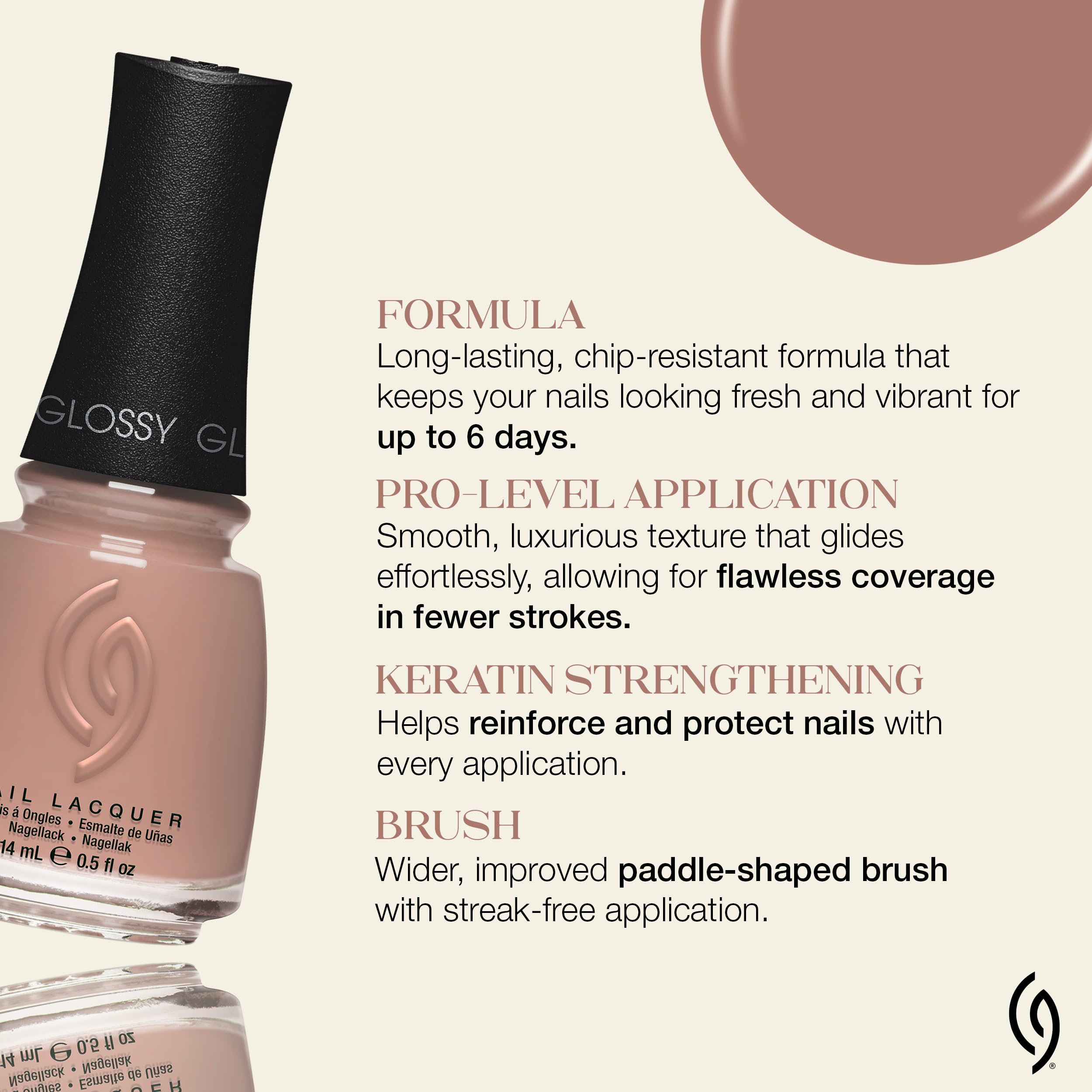 China Glaze close-up of lacquer texture highlighting even glossy surface