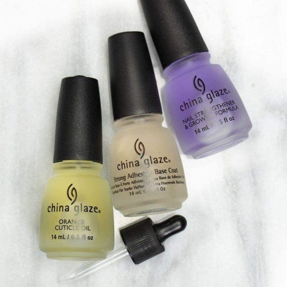 China Glaze base coat staged with polishes in a salon setting for long-lasting manicures