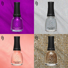China Glaze nails in evening outfit showing Black Diamond glam look for night events benefit