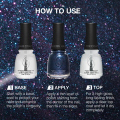 China Glaze bottle next to ruler showing 0.5 fl oz scale convenience