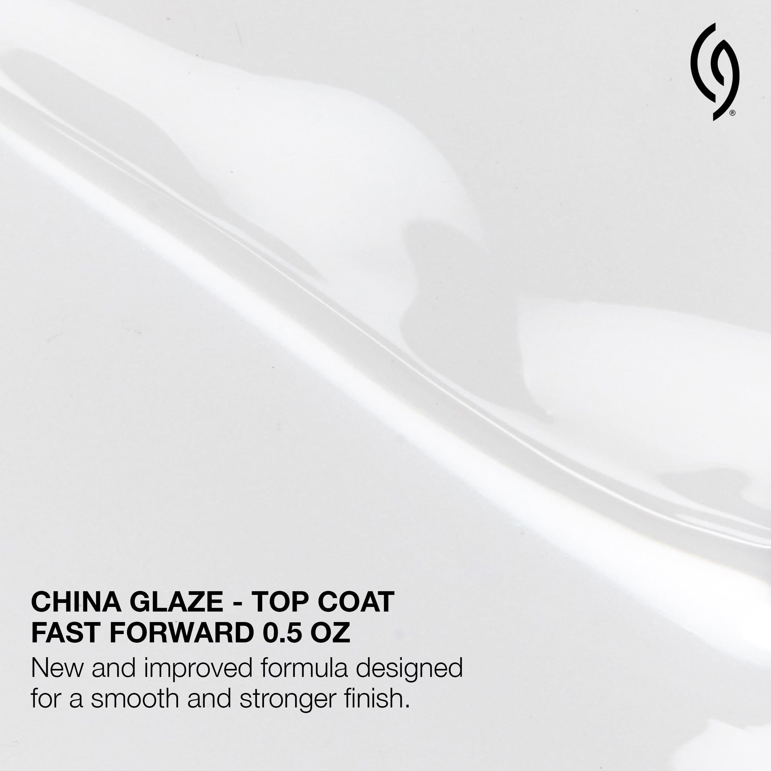 China Glaze glossy top coat layer reflecting high shine over color
