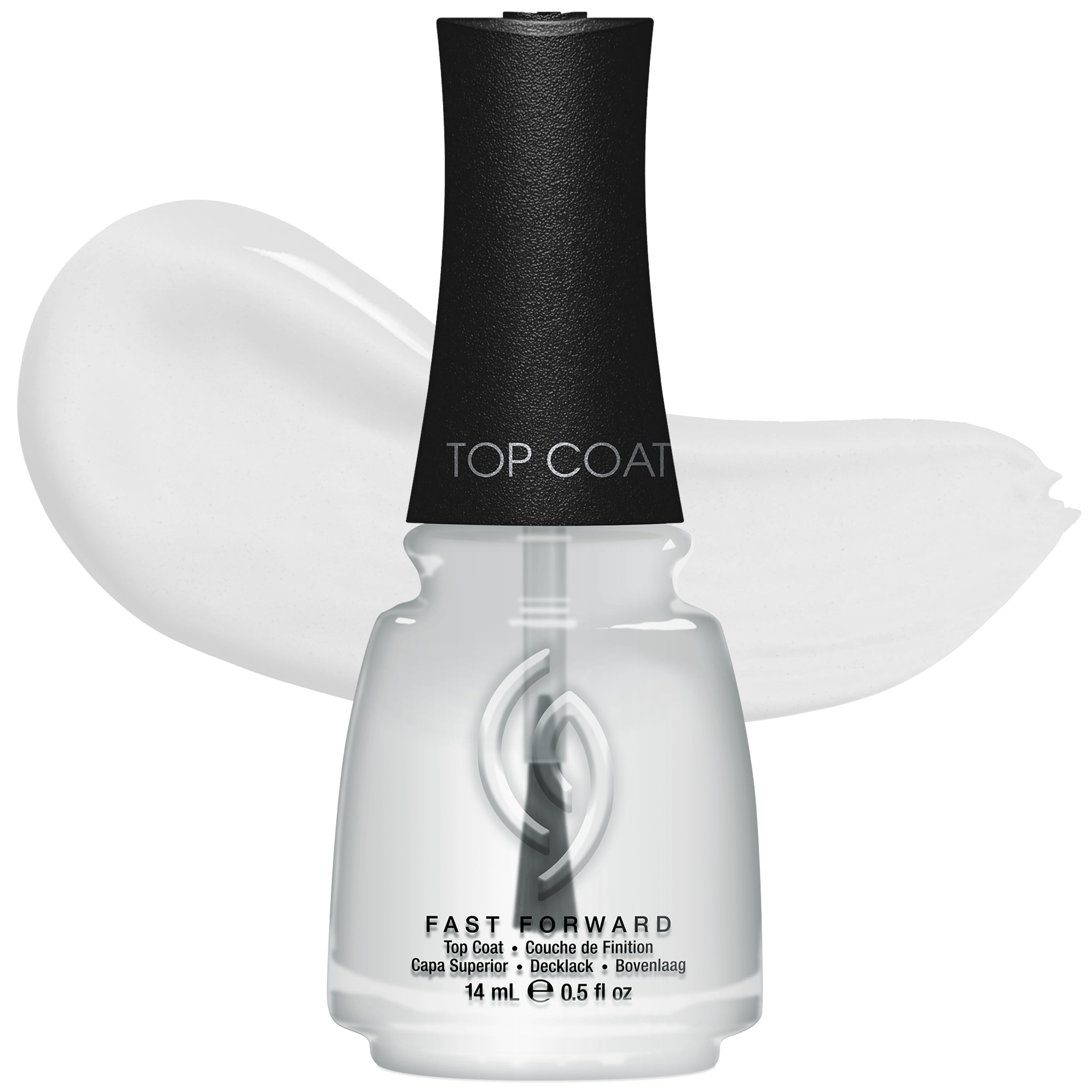 China Glaze front packaging showing the clear top coat and brand benefit