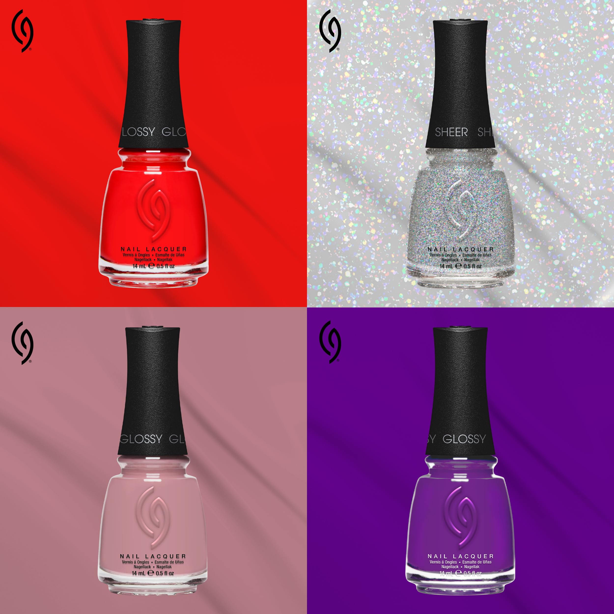 China Glaze bottle in salon setting illustrating professional-quality results