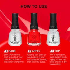 China Glaze cap and label closeup showing formulation and 21-free benefit