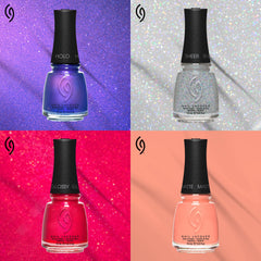 China Glaze bottle next to hand for size and coverage comparison benefit