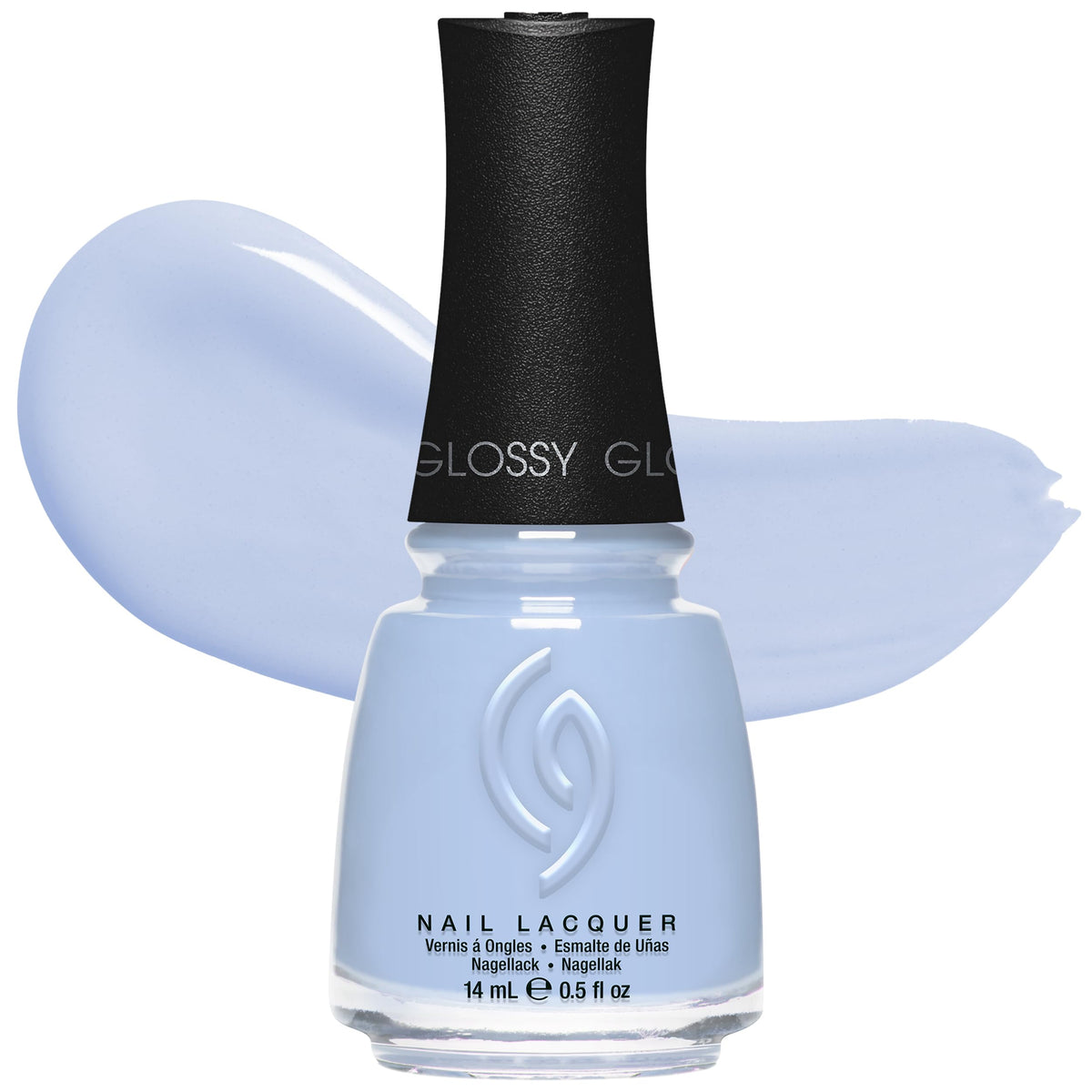 China Glaze front bottle showing Hydrangea Dangea shade and glossy benefit