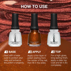 China Glaze bottle next to hand to show Golden Acorn size and scale