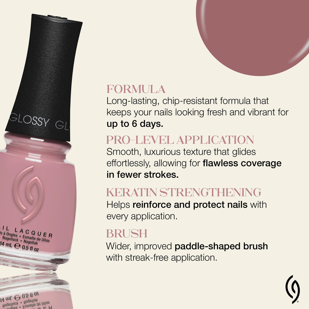 China Glaze lacquer texture closeup highlighting streak-free glossy surface