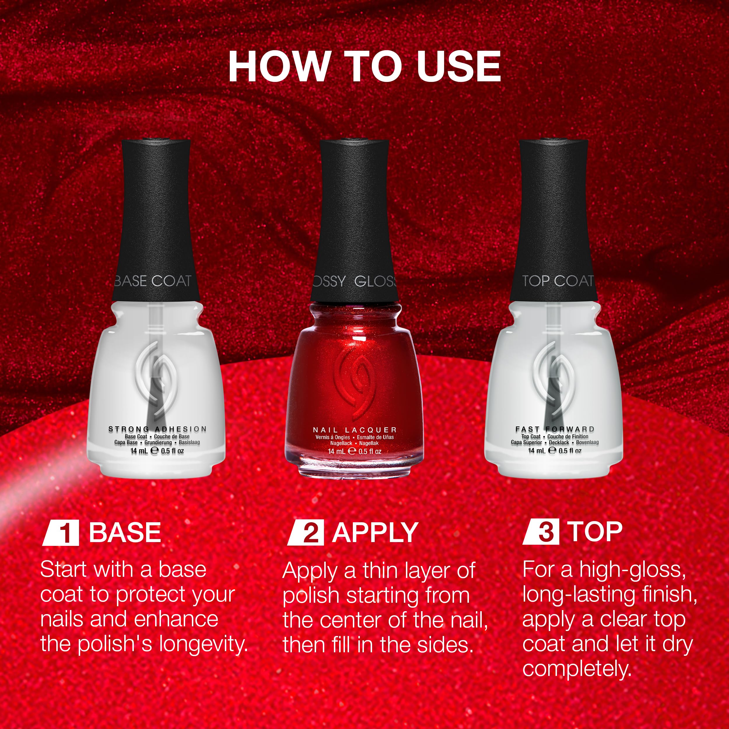 China Glaze manicure lifestyle shot showing salon-quality results benefit