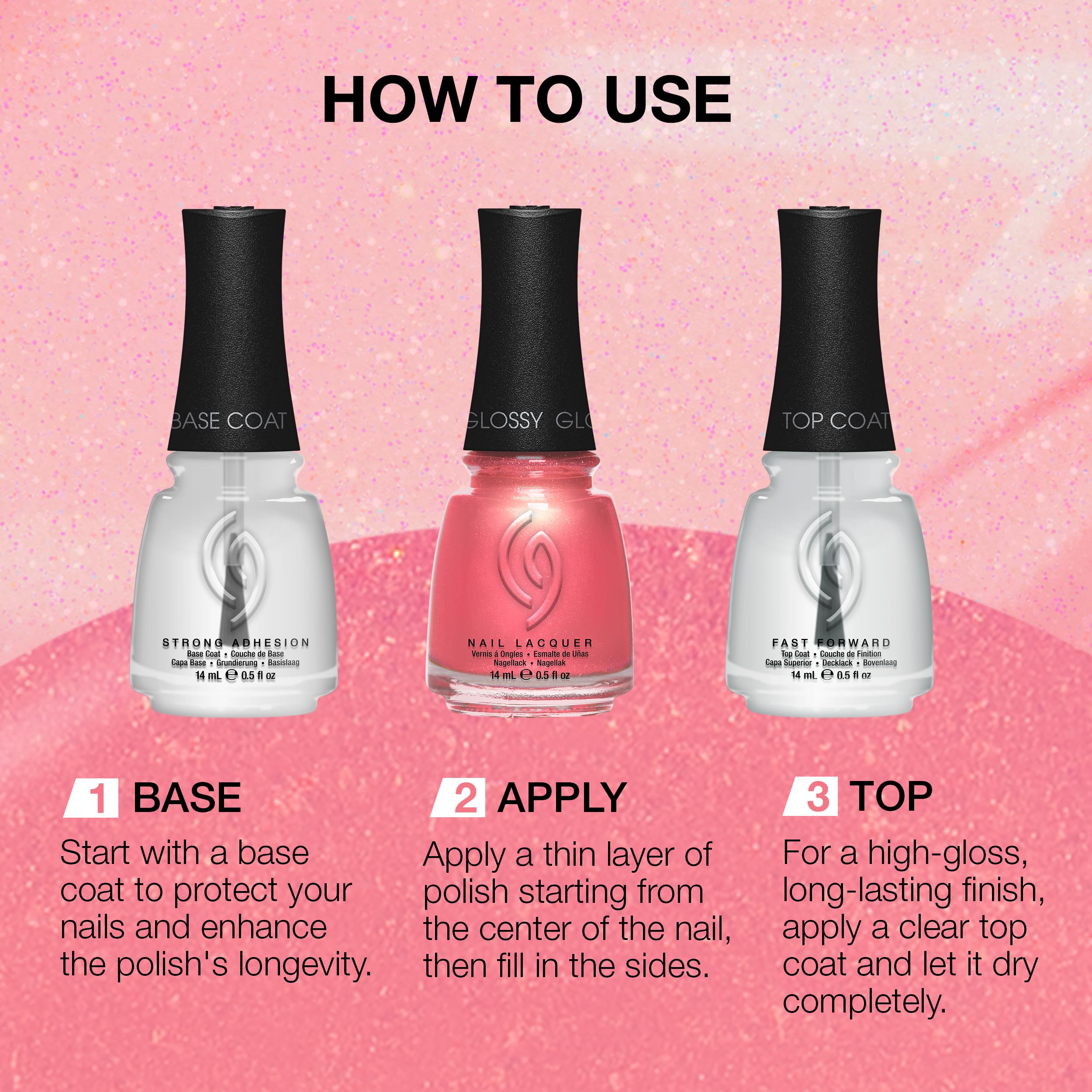 China Glaze bottle next to ruler showing 0.5 fl oz scale