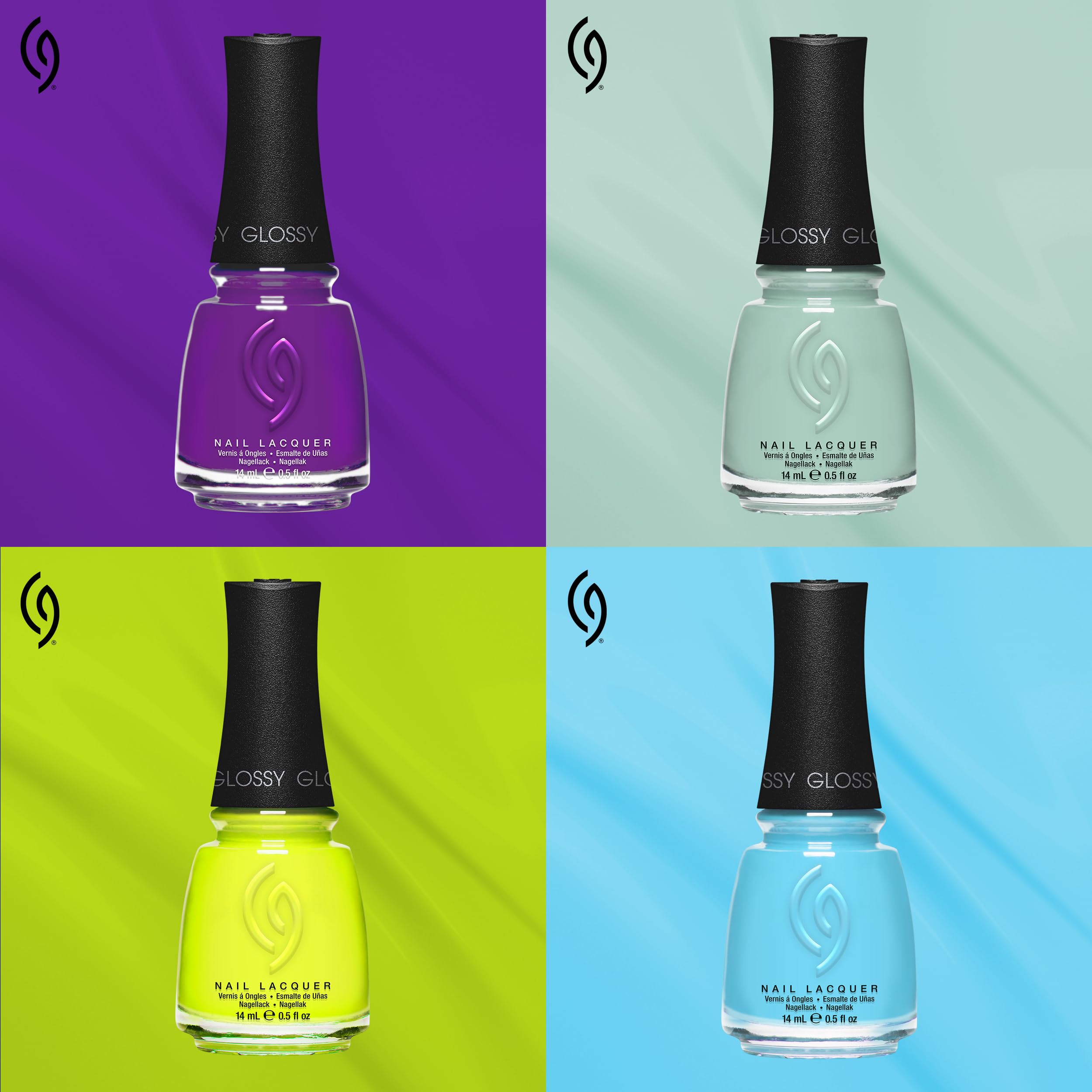 China Glaze bottle beside ruler showing 0.5 fl oz scale and travel-friendly size benefit