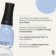 China Glaze swatch on hand showing pastel blue wearability and salon finish
