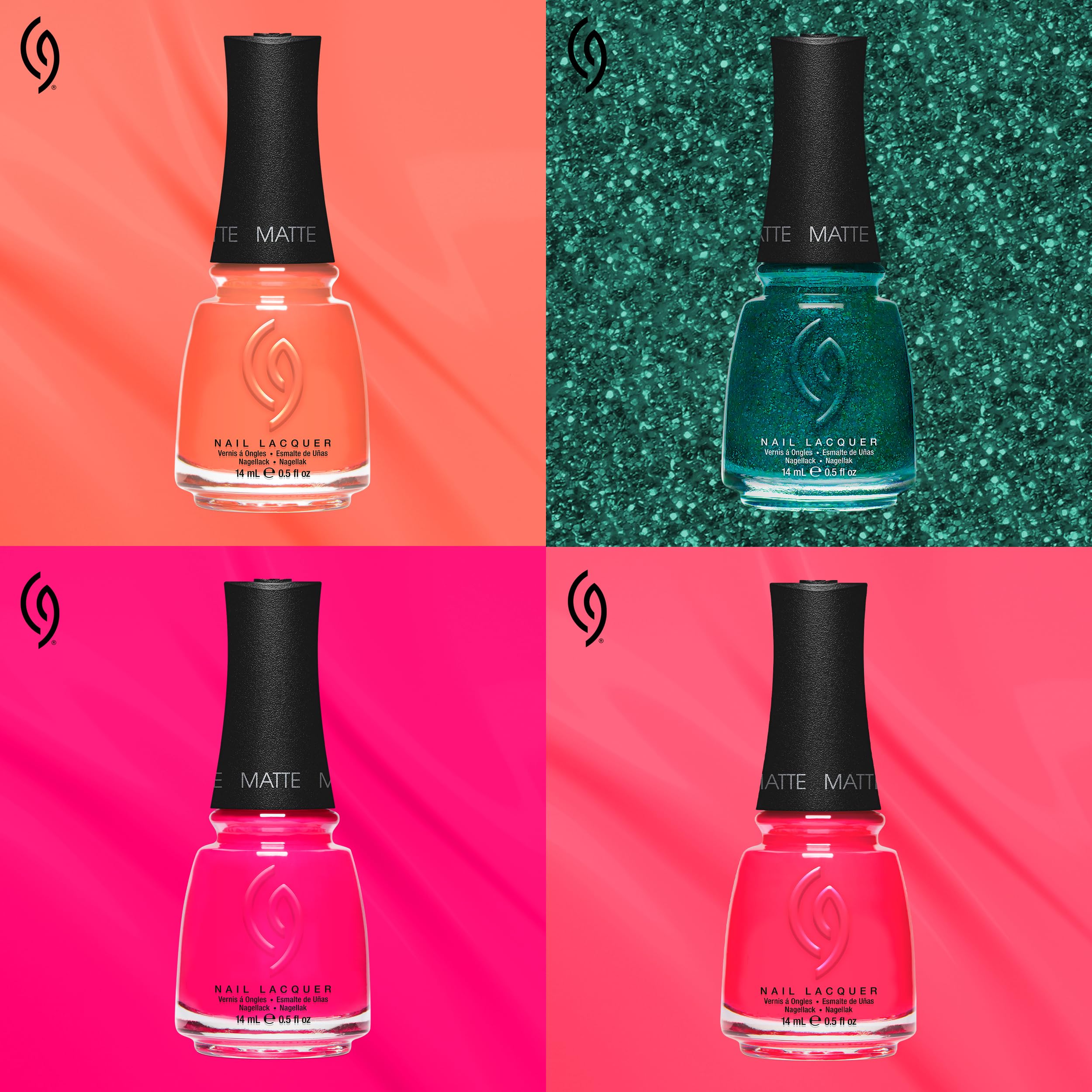 China Glaze bottle next to coin size comparison showing 0.5 fl oz capacity benefit