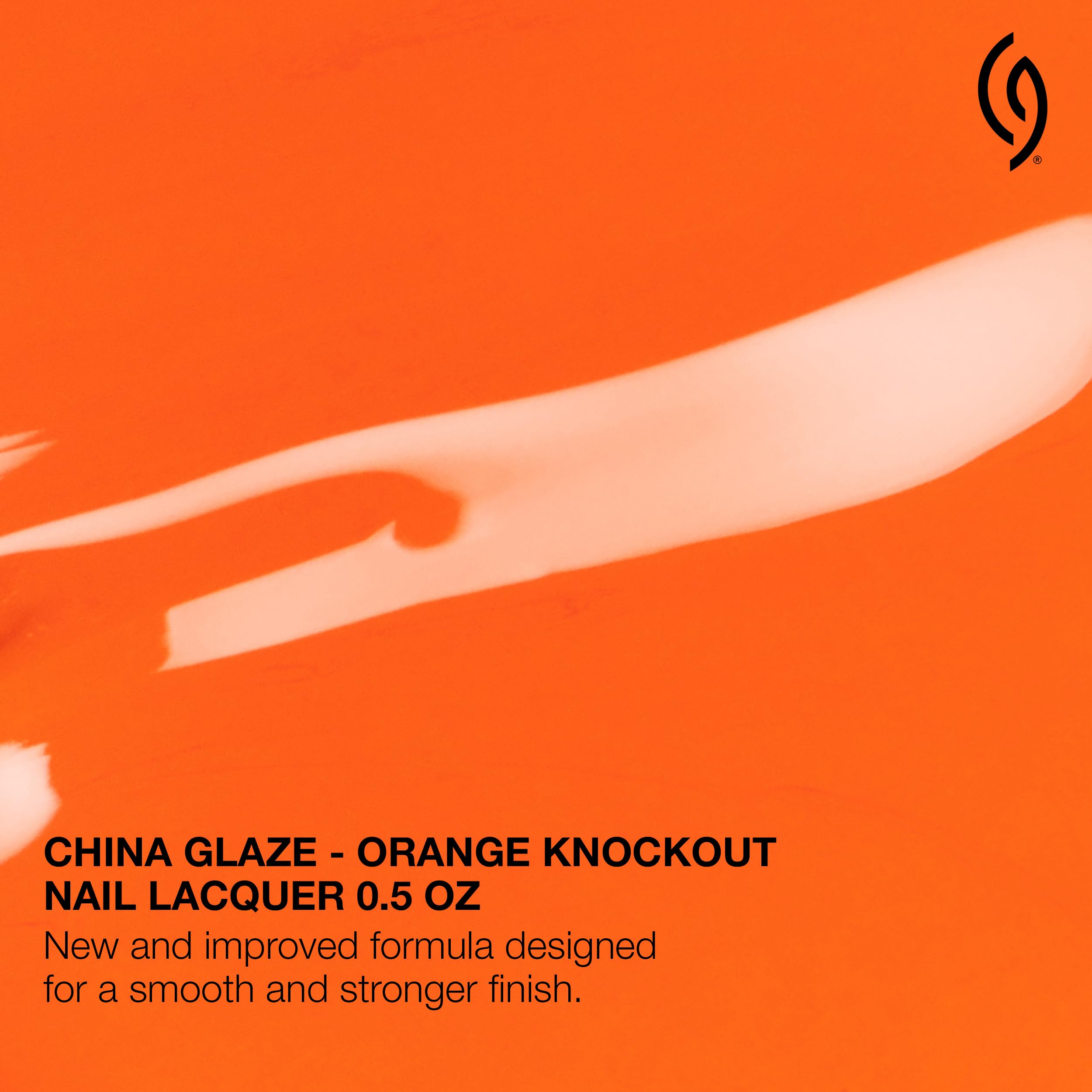 China Glaze swatch on white card demonstrating true neon orange pigmentation benefit