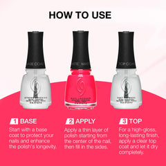 China Glaze size comparison with hand showing 0.5 fl oz travel-friendly bottle