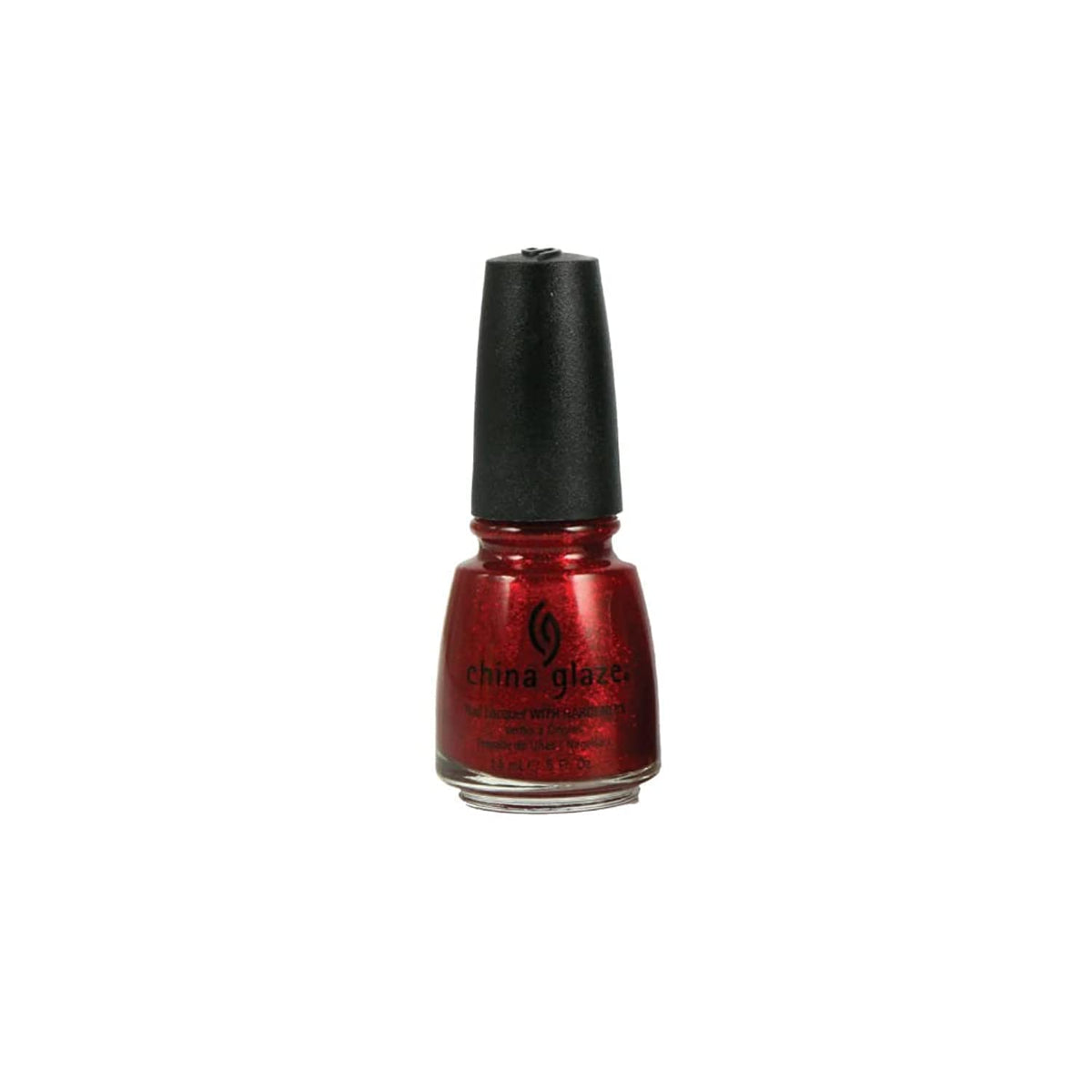 China Glaze bottle front showing ruby red polish and brand for bold color