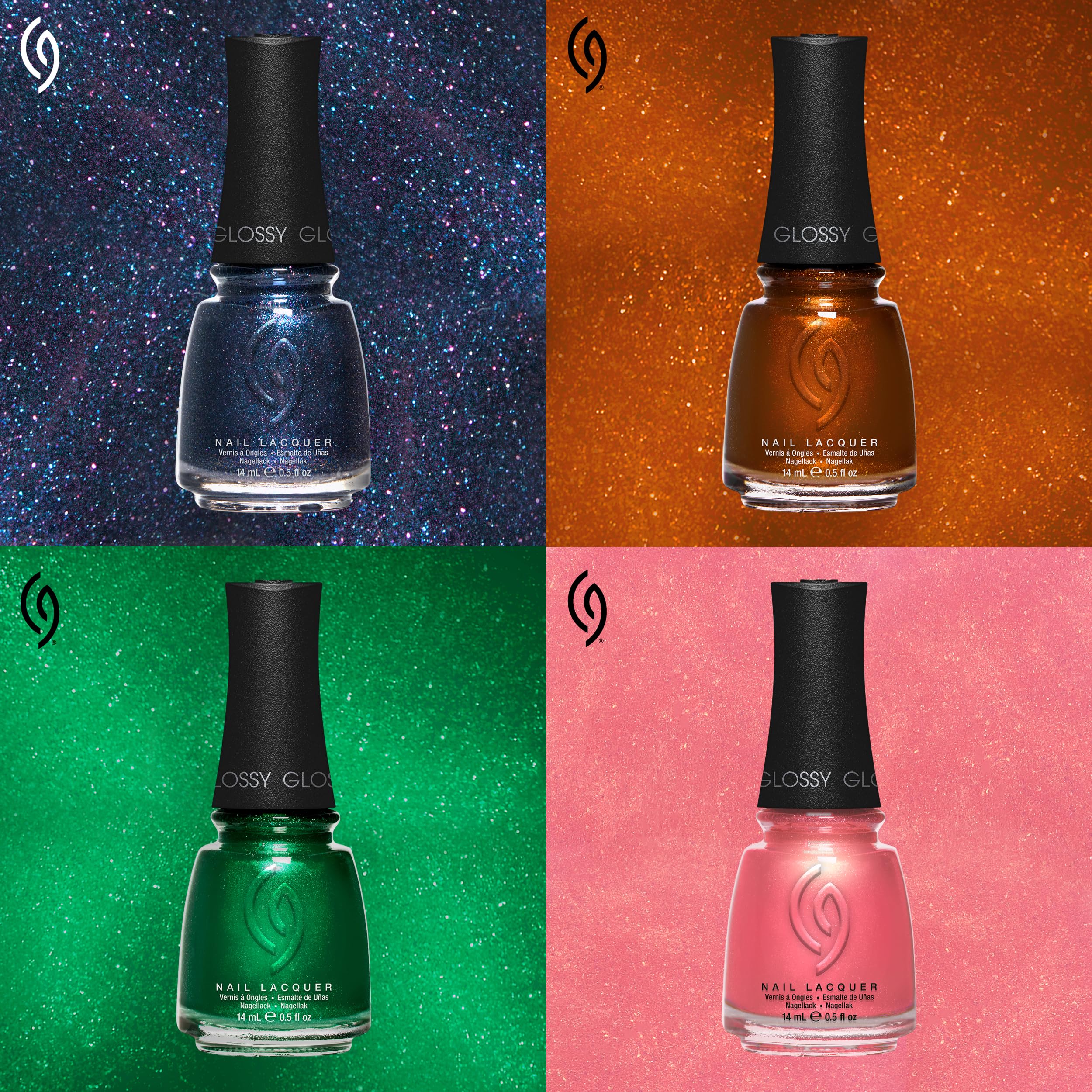 China Glaze polish in evening setting highlighting party-ready sparkle and glamour