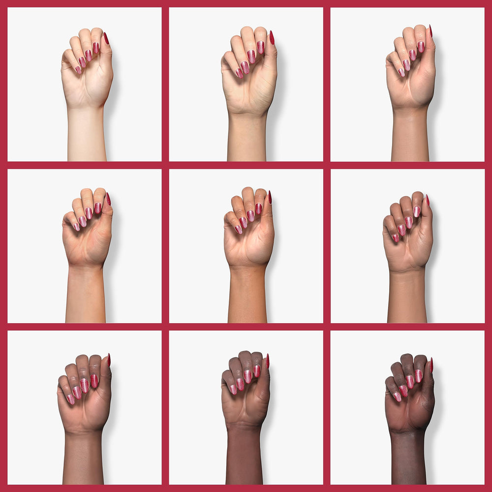 China Glaze swatch on nail wheel showing shade options and buildability